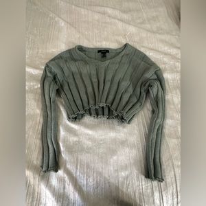 Green cropped sweater